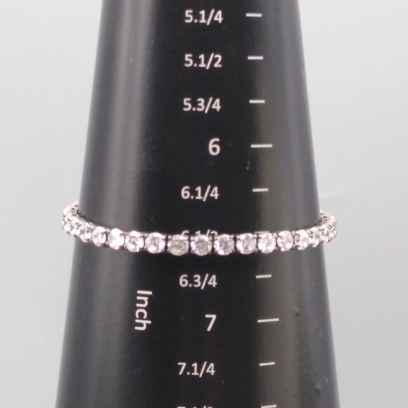 Gorgeous Black and White Tennis Bracelet, Gunmetal and Round Cut CZ Stones - Picture 5 of 5